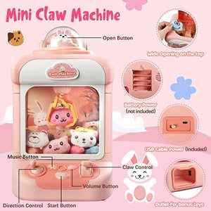 Hot bán children's búp bê grabbing máy hộ gia đình nhỏ <span class=keywords><strong>mini</strong></span> nhà đồ chơi Clip búp bê máy đồng xu Xoắn trứng kẹo bóng - Product Image 3