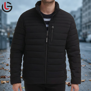 Hot Selling Men's <b>Winter</b> Puffer Quilted <b>Jacket</b> Hooded Collar Zipper Closure Front Logo <b>Waterproof</b> High Street Style OEM Service - Product Image 1