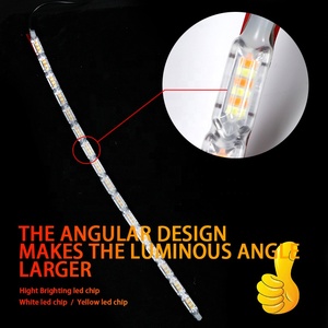 2pcs pha lê DRL Đèn <span class=keywords><strong>LED</strong></span> ban ngày chạy ánh sáng chảy lần lượt tín hiệu ánh sáng đèn pha màu trắng hổ phách đèn linh hoạt Xe <span class=keywords><strong>LED</strong></span> <span class=keywords><strong>Strip</strong></span> - Product Image 6