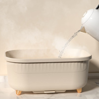 Boîte de rangement moderne et minimaliste en plastique de grande taille pour ustensiles de cuisine, couvercles de placard, vaisselle, bols, assiettes, conteneurs et égouttoirs à vaisselle domestiques