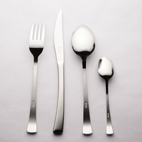 Ensemble de vaisselle de luxe marque personnalisée en acier inoxydable 430 lot de 4 couverts de style simple pour table à manger
