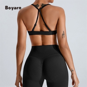 Boyarn femmes Sexy beau dos Fitness Yoga soutien-gorge sans couture entraînement soutien-gorge respirant actif vêtements de sport en gros - Product Image 3