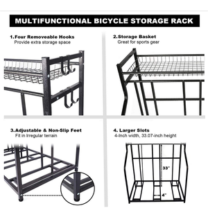 Support de vélos avec panier Extra large crochet mobile pour ranger le chapeau de sport de balle support de rangement de vélo autoportant au <span class=keywords><strong>sol</strong></span> en plein air à vendre - Product Image 4