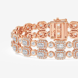 Bracelet de mode à double rangée de diamants émeraude cultivés en laboratoire 9 1/2 CTW, 6 pouces, bijoux élégants et étincelants pour femmes - Product Image 1