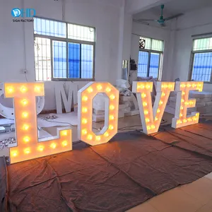 Grote Decoratieve Liefde Maruqee Letters Marquee Nummer Uitnodigingsbrieven Voor Bruiloft