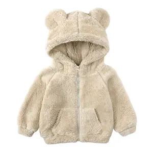 12M करने के लिए 6 साल के बच्चों जैकेट कोट लड़की मोटी सर्दियों जैकेट बच्चों के कपड़े ठोस यूनिसेक्स बच्चे घिसना शेरपा hoodies जैकेट