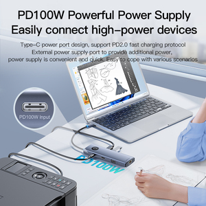 Adaptador Multipuerto USB 3.0 de 10 Puertos OEM Tipo-C, Estación de Acoplamiento 10 en 1, Expansión con PD, HDMI y Ethernet para Oficina - Product Image 6