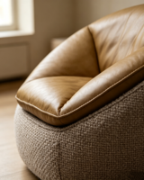 Fauteuil lounge pivotant moderne de luxe, mobilier de salon, couleur personnalisée, en cuir, fauteuil coquille rond, canapé d'appoint, pour hôtel