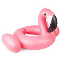 Vente en gros de flotteur gonflable rose en forme d'animal en PVC populaire Oem pour piscine à la plage