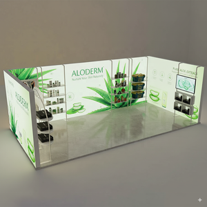 Biểu tượng tùy chỉnh in công cụ miễn phí 10x20 ft hộp Đèn gian hàng triển lãm với vải hiển thị kệ giá triển lãm thương mại đứng với kệ - Product Image 2