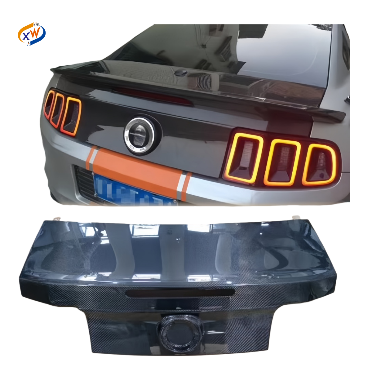 JORYEE Upgraded Car Carbon Fiber Trunk Lid Body Kit for Ford Mustang 5th Gen 2013-2014 Tuning Accessories Auto Parts