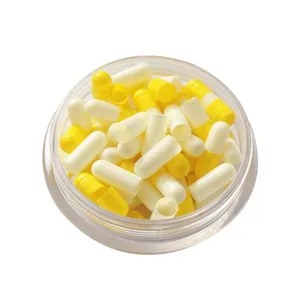 Ukuran kuning dan putih 0 kapsul gelatin keras kosong terpisah
