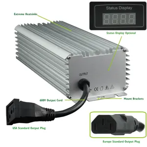 Balasto digital de 600W con indicador de estado LED para invernadero e hidroponía 208/220/230/240/277V