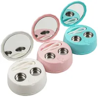 2020 Fashion Eye Contact Lens Case Color Cleaner Makeup Case With Mirror For Travel With Women