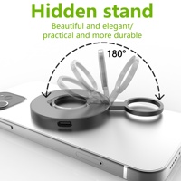 Chargeur sans fil magnétique avec support anneau dissimulé, ultra-mince, portable, plaque de charge magnétique 180 °   Chargeur rapide Rotate Qi pour iPhone
