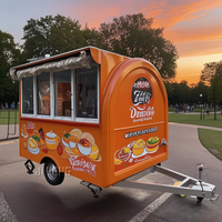 Remolque de camión de comida rápida con helado de perrito caliente móvil Mini de calle barato con ruedas camión de comida pequeño a la venta en EE. UU.