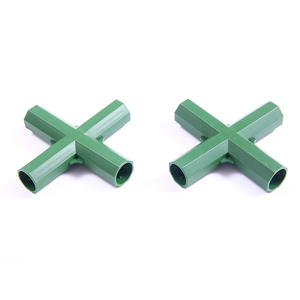 Raccords de tuyauterie en acier revêtus de plastique de 11 mm et 16 mm, joint de jardin, trois, quatre, <span class=keywords><strong>cinq</strong></span> voies, support de piquet, connecteur de treillis en plastique - Product Image 5