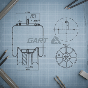 ถุงลมกันกระแทก Gart Bellows สำหรับรถบรรทุก SCHMITZ CARGOBULL GA294.2.500 ผลิตในอิตาลี - Product Image 3