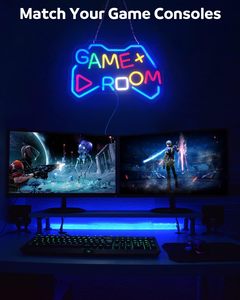 Aclorol Game Room Enseigne au néon pour décoration murale Décoration de salle de jeux pour garçons Hommes Cave Enseigne LED colorée Néons pour joueur - Product Image 2