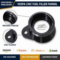 Entonnoir de remplissage de carburant en alliage d'aluminium CNC haute précision anti-déversement pour scooter, couleurs personnalisables