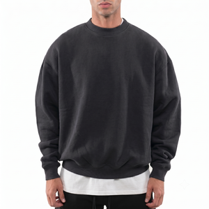 400GSM Heavyweight Crewneck <b>Sweatshirt</b> 6669 Custom Brand Vintage <b>Plain</b> Men Pullovers Thick Blank Streetwear <b>Sweatshirts</b> OEM - Product Image 1