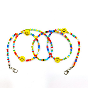 Cadena para mascarilla y gafas con cara sonriente colorida, de moda, con cuentas acrílicas y cierre metálico, para fiestas, Primavera 2026 - Product Image 4