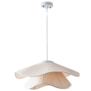 Cream Color Pendant Light 50cm 60cm 80cm E27 <b>Switch</b> Control Round Fabric <b>Lamp</b> For Bedroom Restaurant Homestay Clothing Store - Product Image 5
