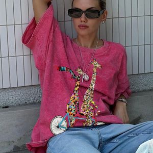 Personalizado 100% algodón pesado para hombre de gran tamaño ácido lavado piedra impresión Logo camiseta Retro Vintage estilo Animal DTG 230 gramos - Product Image 2