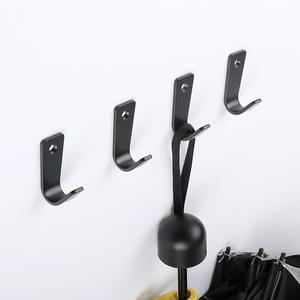 Crochet mural auto-adhésif simple en acier inoxydable 304 brossé noir, style moderne et épuré, pour salle de bain, cuisine, toilettes, ou derrière la porte - Product Image 2