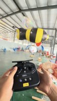 Modèle d'abeille bionique gonflable télécommandé pour l'intérieur avec souffleur d'air, noir/jaune, pour événements et spectacles en centre commercial