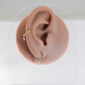 Anting <span class=keywords><strong>Titanium</strong></span> F136 Model Dangle Zircon, Stud Tulang Rawan Telinga Berkualitas Tinggi, Anting Daith Rook Hoop, Perhiasan Tindik Tubuh, Grosir - Product Image 4