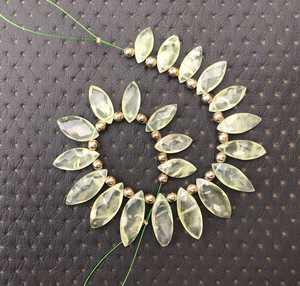 ลูกปัดอัญมณีพรีไนท์ธรรมชาติ1เส้น21ชิ้นลูกปัดมุกหินกึ่งสำเร็จรูป - Product Image 5