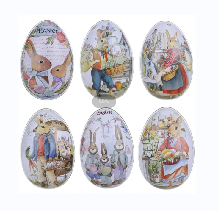 Easter Egg Fabric DIY Decoration Family Egg Ornaments Easter Colorful Rabbit Iron Eggs Child Easter decoration toys