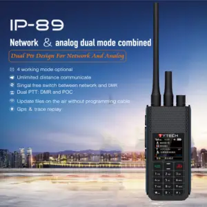 TYT IIP-89 dual mode POC + DMR dual PTT rádio gps rastreamento simr cartão 4G rádio dmr walkie talkie