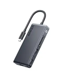 Power bank 341 USB-C Hub Adapter 7-in-1 4K HDMI Display Max 100W Powered Ethernet for Lenovo Dell XPS HP Laptop MacBook Ipad