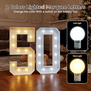 Ledido 4FT Chiffre lumineux 15 blanc chaud et blanc froid, facile à assembler, chiffres lumineux de 4 <span class=keywords><strong>pieds</strong></span> de haut, grand chiffre lumineux - Product Image 4