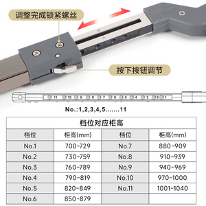 Cabinet Folding Support GS325 4 Way Adjustable Steel Plastic Hardware For Kitchen Wall Cabinet Installation - Product Image 1