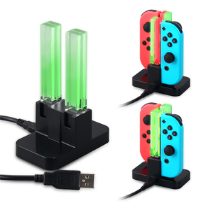 SYYTECH-Base de carga 4 en 1 para mando de juegos, <span class=keywords><strong>cargador</strong></span> <span class=keywords><strong>con</strong></span> indicador Led colorido para Nintendo Switch, accesorios de juego - Product Image 3