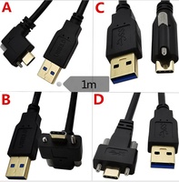 10Gbps 3a Usb 3,1 Tipo-C Bloqueo de tornillo a Usb 3,0 A Macho Usb C Montaje en panel Tipo C Cable
