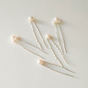 Ensemble de 5 épingles à cheveux de mariée faites à la main, perles baroques naturelles, accessoires pour cheveux pour <span class=keywords><strong>coiffure</strong></span> de mariage et accessoire photo - Product Image 3