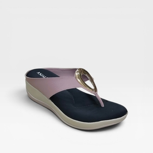 Stylish Womens Toe <b>Post</b> Slippers Wedge Heel Slip On Casual Comfort Footwear for Daily Wear Indoor Outdoor Soft Cushion Use - Product Image 1