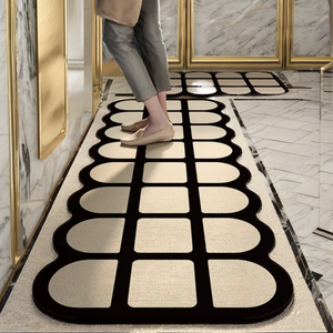 Tapis de salle de bain antidérapant et absorbant en caoutchouc, motif abstrait moderne imprimé en 3D, épaisseur 3 mm, pour la maison et l'hôtel - Product Image 2