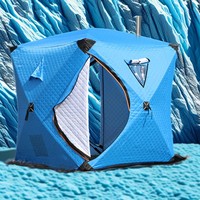 Tente de pêche sur glace imperméable pour le camping en plein air en hiver, hexagonale, une chambre, tissu Oxford 210D, ouverture automatique rapide, portable