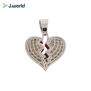 Hip Hop Bijoux En Forme De Coeur Gravé Logo Personnalisé Pendentif - Product Image 4