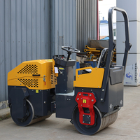 Nouveau Compacteur à Double Tambour pour Travaux de Chantier, Mini Compacteur Routier de 1 Tonne avec Double Tambour