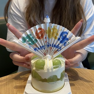 Decoración de Velas de Cumpleaños con Forma de Abanico, Cilíndrica, Desplegable Automáticamente, con Deseos Sorpresa, Decoración de Fiesta Moderna y Creativa para Pastel de Cumpleaños - Product Image 3