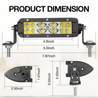 Barre lumineuse LED tout-terrain 48 W, 2 pièces, étanche, 6 pouces, profil bas, compacte, faisceau spot et large, 12-24 V