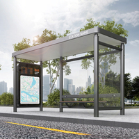 Abri de bus publicitaire double face éclairé, panneau lumineux extérieur pour arrêt de transport, OEM, vente en gros, acier personnalisé