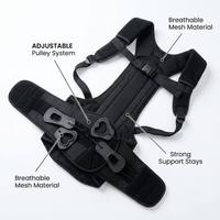 Ceinture de soutien lombaire ergonomique avec système de poulie breveté à 4 points d'ancrage, correcteur de posture réglable avec bretelles rembourrées