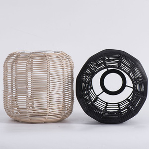 Wicker Lampshade Cylinder Retro Style Easy Installation For Restaurant Cafe Tea Shop <b>Lighting</b> Decor - Product Image 3